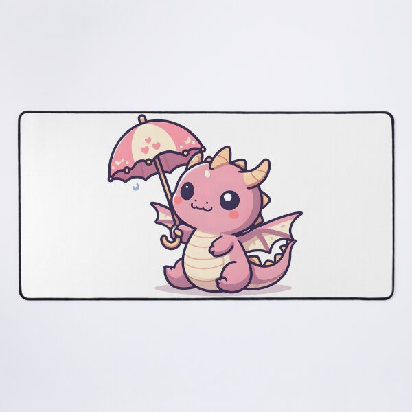 Item preview, Kawaii Adorable Dragon With Tiny Umbrella designed and sold by CanvasCutie.