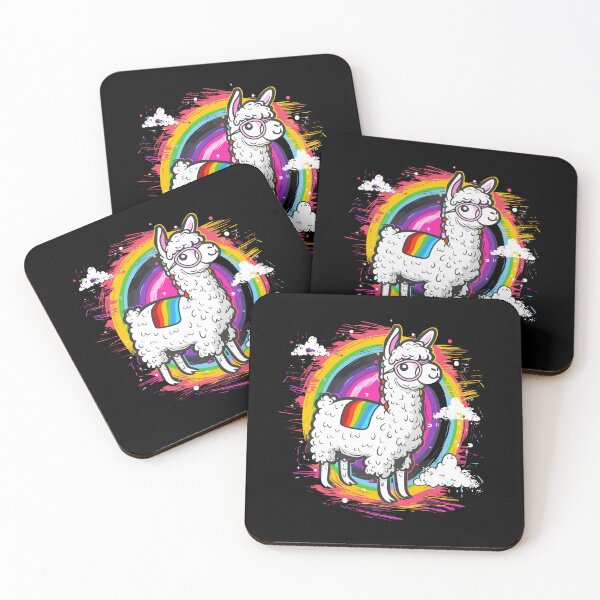 Artikelvorschau, Funky Alpaca with Colorful Rainbow Stripes entworfen und verkauft von yoddel.