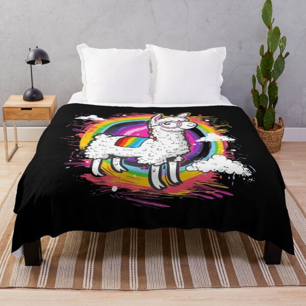 Item preview, Funky Alpaca with Colorful Rainbow Stripes designed and sold by yoddel.