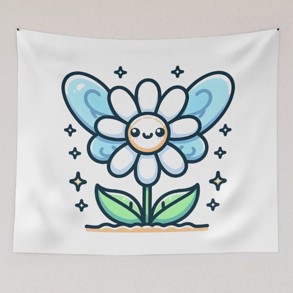Item preview, Kawaii Flower With Butterfly Wings designed and sold by CanvasCutie.