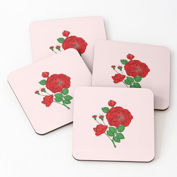 Item preview, Bright Red Rosette Rose Bloom Semi-Double 8-15 Petals In 2 Rows designed and sold by Rachael Taylor.