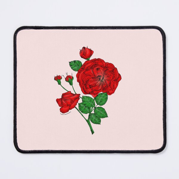 Item preview, Bright Red Rosette Rose Bloom Semi-Double 8-15 Petals In 2 Rows designed and sold by Rachael Taylor.