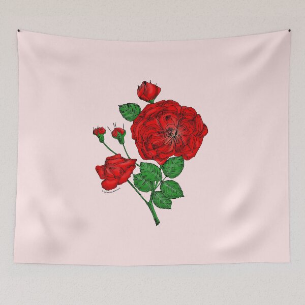 Item preview, Bright Red Rosette Rose Bloom Semi-Double 8-15 Petals In 2 Rows designed and sold by Rachael Taylor.