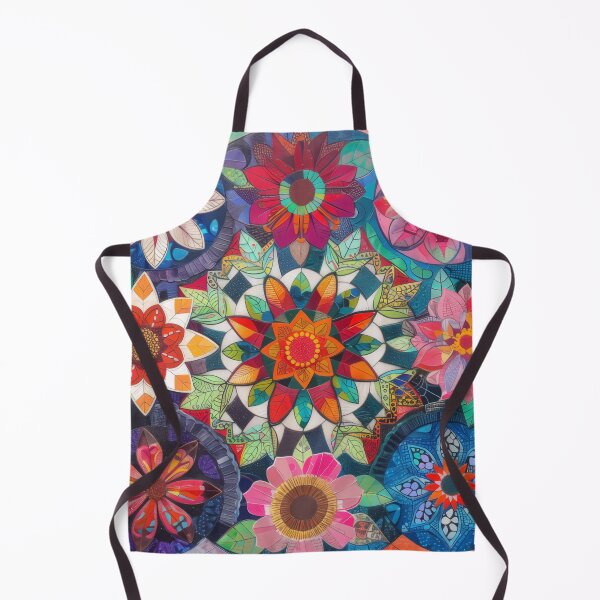 Artikelvorschau, Ein farbenfrohes, psychedelisches Bohème-Muster mit komplizierten Mandala-Designs und Blumenmotiven entworfen und verkauft von PrettyPinkSkies.