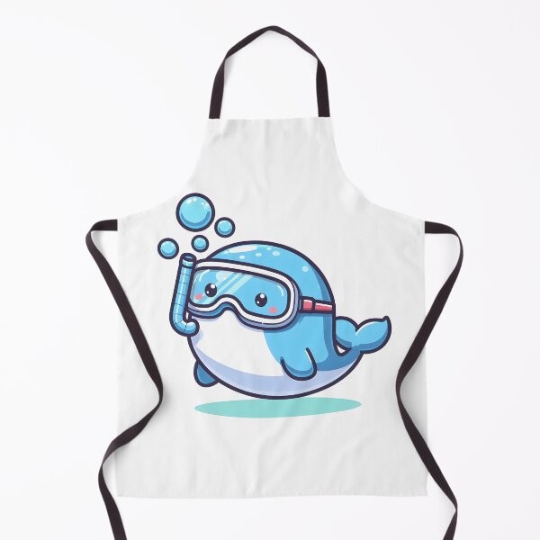 Item preview, Kawaii Whale Blowing Bubbles Wearing A Snorkel Mask designed and sold by CanvasCutie.