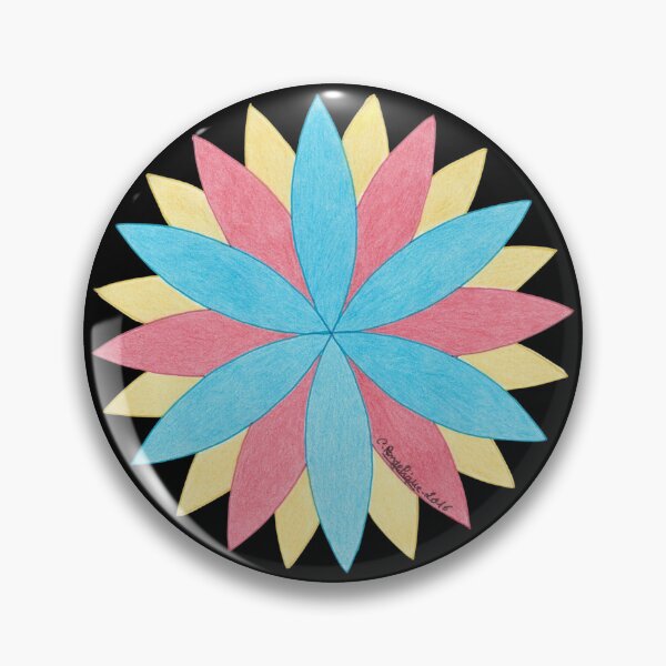 Item preview, The Marguerite | Blue and red flower rosette designed and sold by nounouangelique.