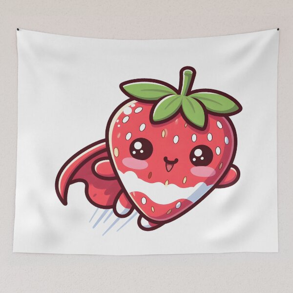 Item preview, Kawaii Strawberry With Cape designed and sold by CanvasCutie.
