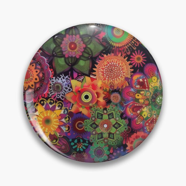 Item preview, A colorful, psychedelic bohemian pattern with intricate mandala designs and floral motifs. designed and sold by PrettyPinkSkies.