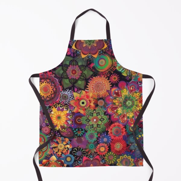 Item preview, A colorful, psychedelic bohemian pattern with intricate mandala designs and floral motifs. designed and sold by PrettyPinkSkies.