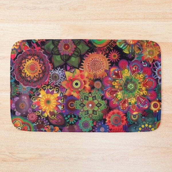 Item preview, A colorful, psychedelic bohemian pattern with intricate mandala designs and floral motifs. designed and sold by PrettyPinkSkies.