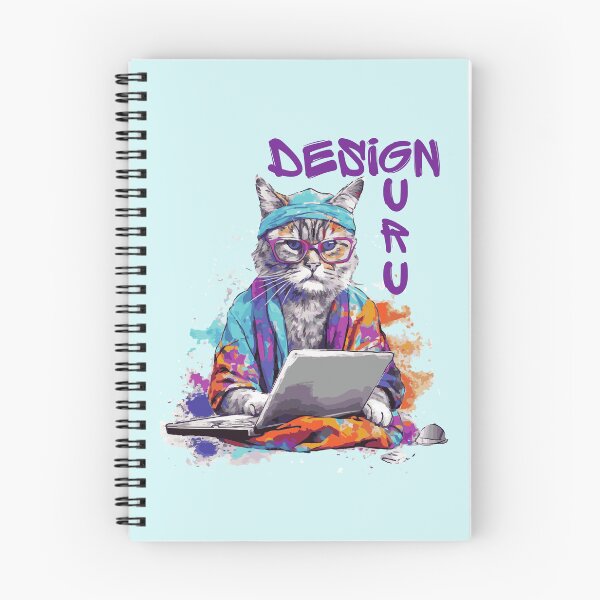 Artikelvorschau, Blaue bunte Design-Guru-Katze ver1 entworfen und verkauft von CosmicNook1.