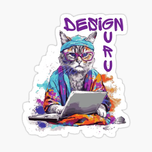 Item preview,  Blue Colorful  design guru cat   ver1  designed and sold by CosmicNook1.