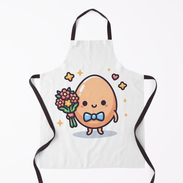 Item preview, Kawaii Egg Holding A Bouquet Of Flowers With A Bow Tie designed and sold by CanvasCutie.