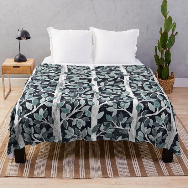 Item preview, Monochrome Charcoal and Sage Forest Block Print Inspired Pattern designed and sold by micklyn.