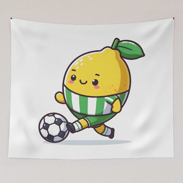 Item preview, Kawaii Lemon In A Soccer Jersey Playing Soccer designed and sold by CanvasCutie.