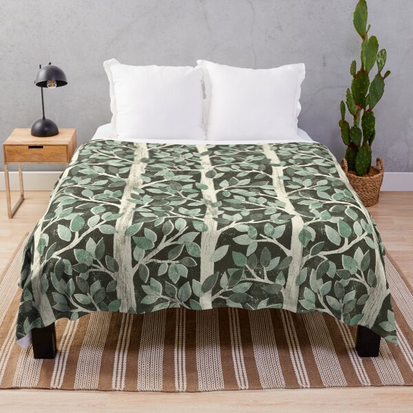 Item preview, Neutral Sage and Olive Green Forest Block Print Inspired Pattern designed and sold by micklyn.
