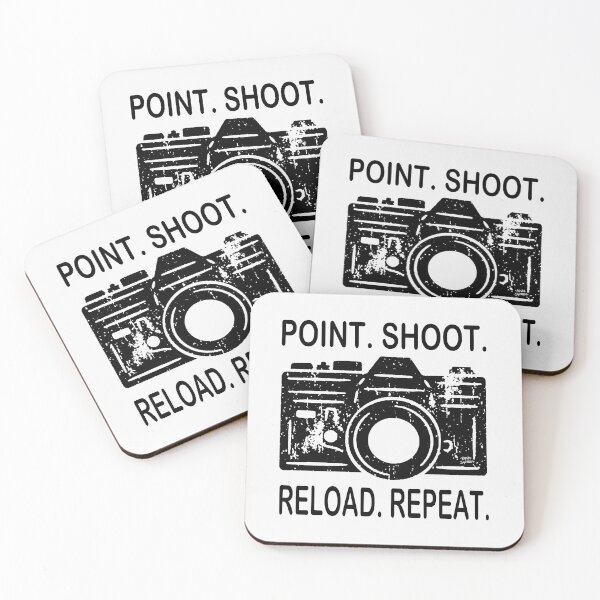 Item preview, Point Shoot Reload Repeat; Photographer; designed and sold by StickerApe.