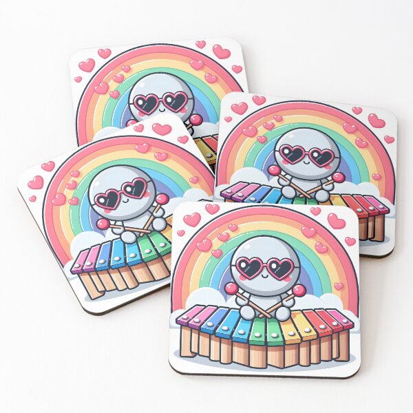 Item preview, Kawaii Xylophonist With Heart-Shaped Sunglasses designed and sold by CanvasCutie.