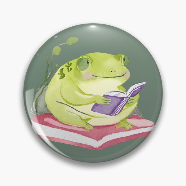 Item preview, Cute Watercolor Frog Reading a Book  designed and sold by FarmOfCuties.
