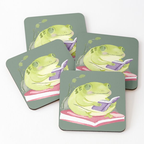 Item preview, Cute Watercolor Frog Reading a Book  designed and sold by FarmOfCuties.