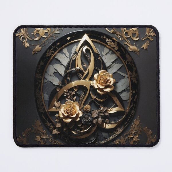 Item preview, Divine Feminine Triquetra: Black and Gold Rose Design for Mother's Day designed and sold by LaLi-Designs.