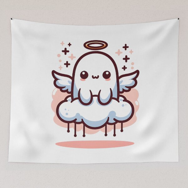 Item preview, Kawaii Gentle Banshee With A Fluffy Cloud designed and sold by CanvasCutie.