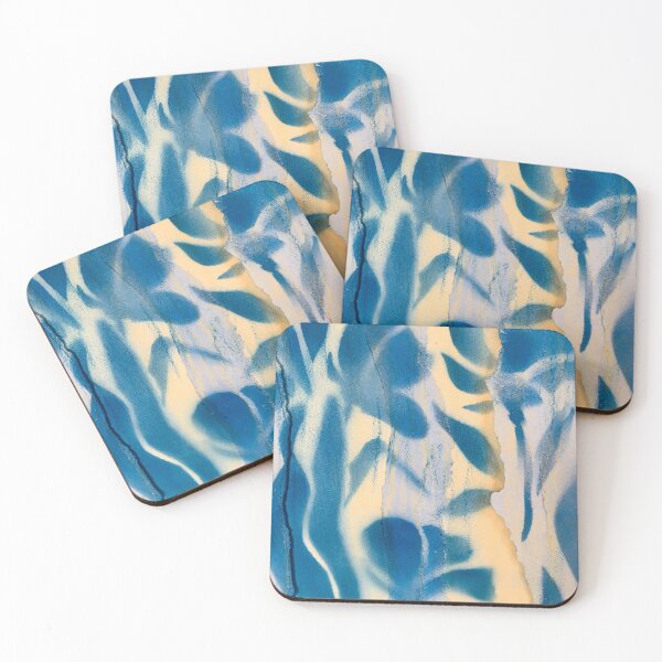Item preview, Sunlit Blue Airbrushed Blooms designed and sold by VariARTyPrints.