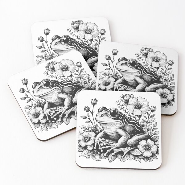 Item preview, Froggy Florals. designed and sold by Blink Art Studio.