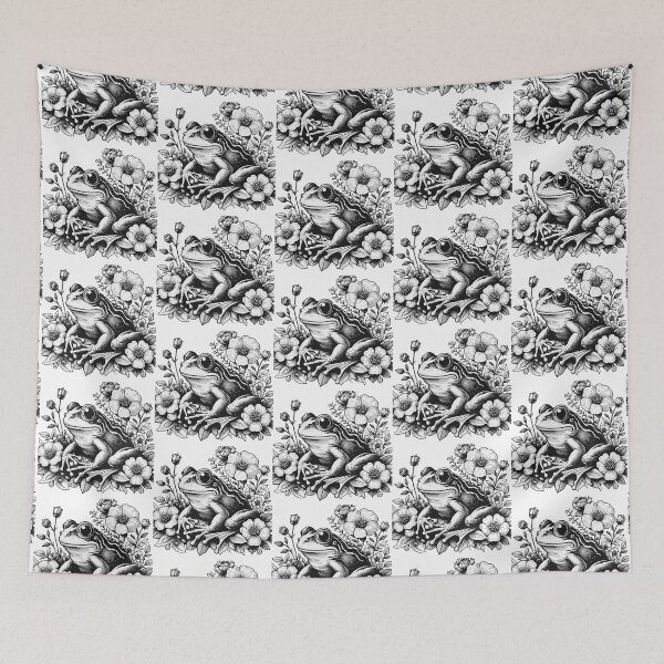 Item preview, Froggy Florals. designed and sold by Blink Art Studio.