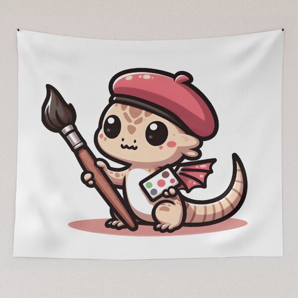 Item preview, Kawaii Tiny Basilisk With A Beret designed and sold by CanvasCutie.