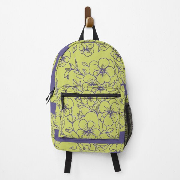 Item preview, Purple flowers on yellow designed and sold by Flowersonstuff.