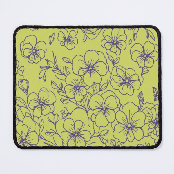 Item preview, Purple flowers on yellow designed and sold by Flowersonstuff.