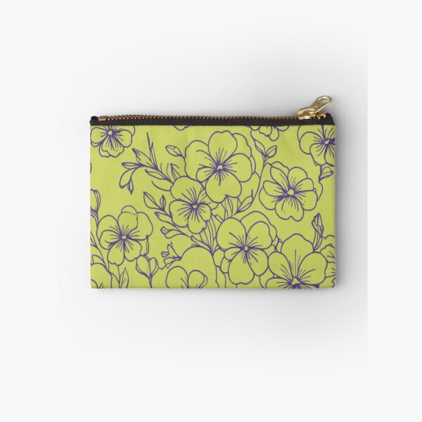 Item preview, Purple flowers on yellow designed and sold by Flowersonstuff.