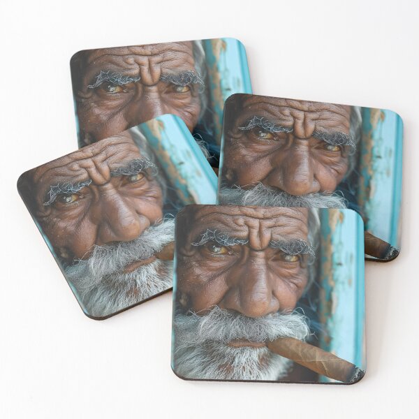 Item preview, Elderly man smoking a ciga designed and sold by Artessie.