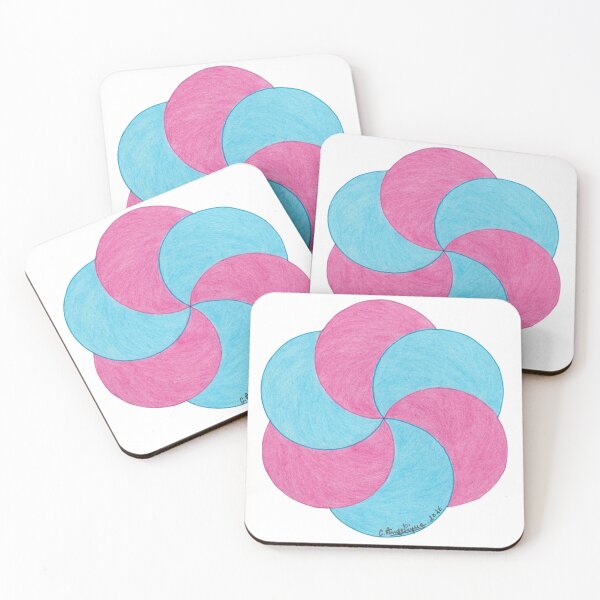 Item preview, pink and blue flower rosette - flower rosette - mandala rosette designed and sold by nounouangelique.