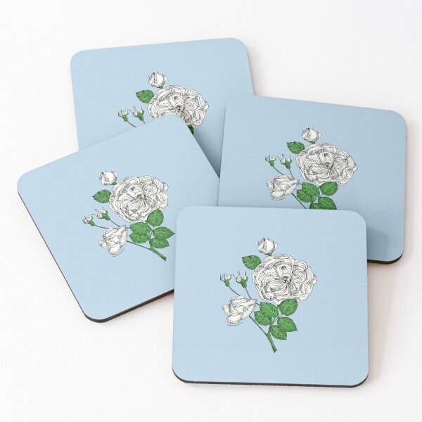 Item preview, White Rosette Rose Bloom Semi-Double 8-15 Petals In 2 Rows designed and sold by zenithcreative.
