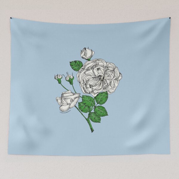 Item preview, White Rosette Rose Bloom Semi-Double 8-15 Petals In 2 Rows designed and sold by Rachael Taylor.