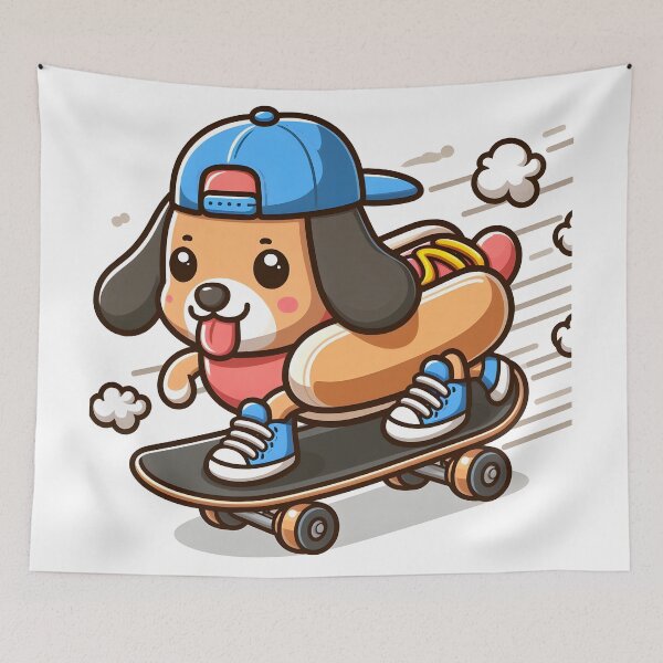 Item preview, Kawaii Hot Dog With Sneakers designed and sold by CanvasCutie.
