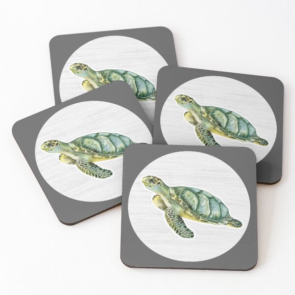Item preview, Green Turtle Watercolor Drawing designed and sold by LivingColorful.