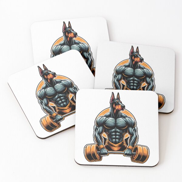Item preview, GYM doberman dog bodybuilder powerlifter designed and sold by Anbe_design.