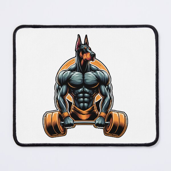 Item preview, GYM doberman dog bodybuilder powerlifter designed and sold by Anbe_design.