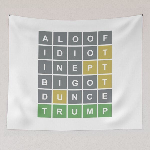 Item preview, Anti Trump - Wordle Style --- Funny Donald Trump Meme designed and sold by BobaTeeStore.