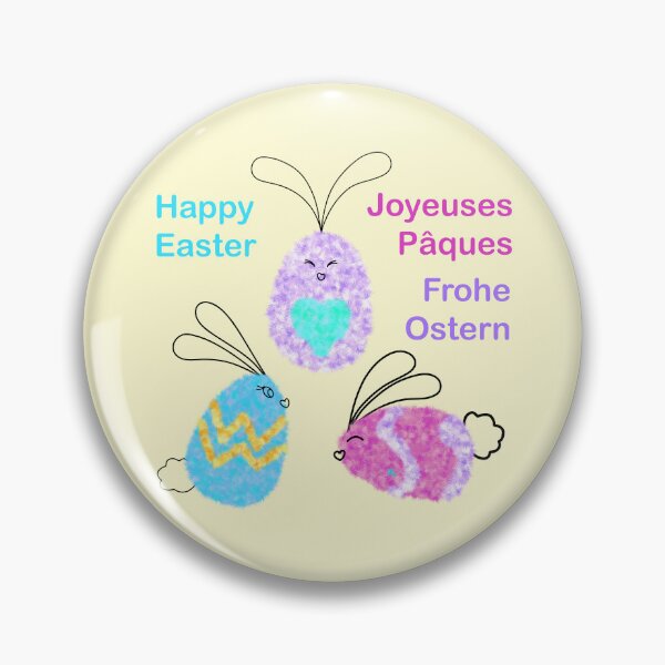 Item preview, Easter Greetings Egg-Bunnies English French German designed and sold by chowlet.