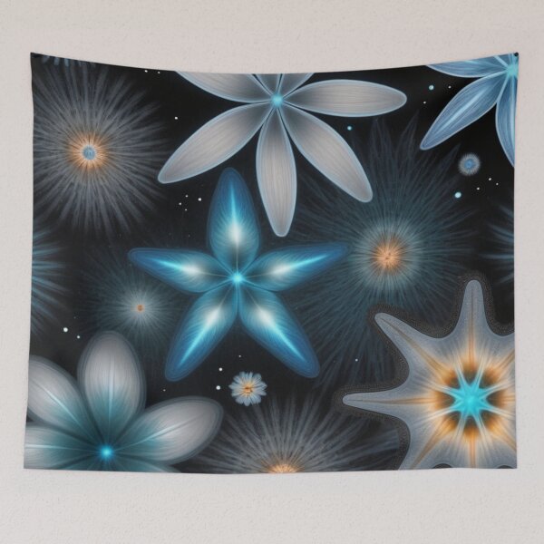 Item preview, RogerPattern - "Neon Blue Bloom: Elegance in Florals" designed and sold by RogerPattern.