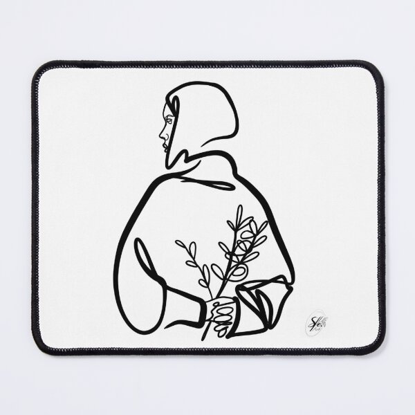 Item preview, line art woman back flower designed and sold by s-flo-art.