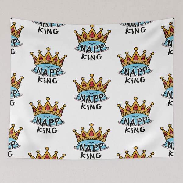 Item preview, Nap King: Crowned Relaxation - Vibrant Typography Illustration designed and sold by HahaHandlesHub.