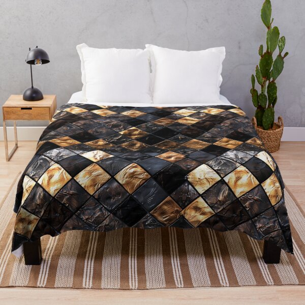 Item preview, luxury design pattern brown golden squares from BHK designed and sold by BartHugoKnight.