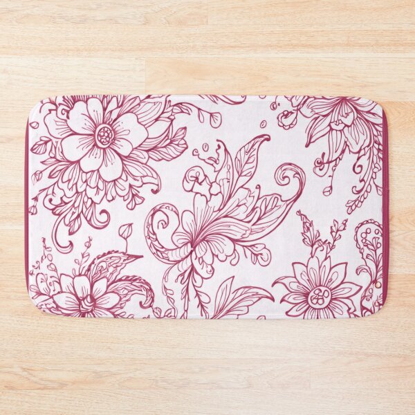 Item preview, Red ink drawing of flowers designed and sold by Flowersonstuff.
