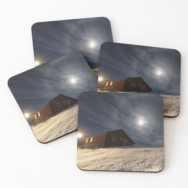 Item preview, Iceland Akureyri Chalet and moon Halo designed and sold by rogerstanger.
