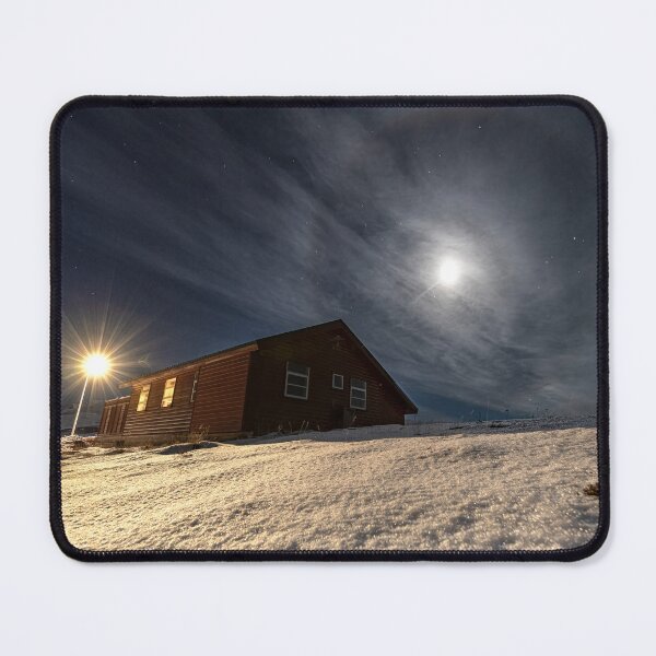 Item preview, Iceland Akureyri Chalet and moon Halo designed and sold by rogerstanger.